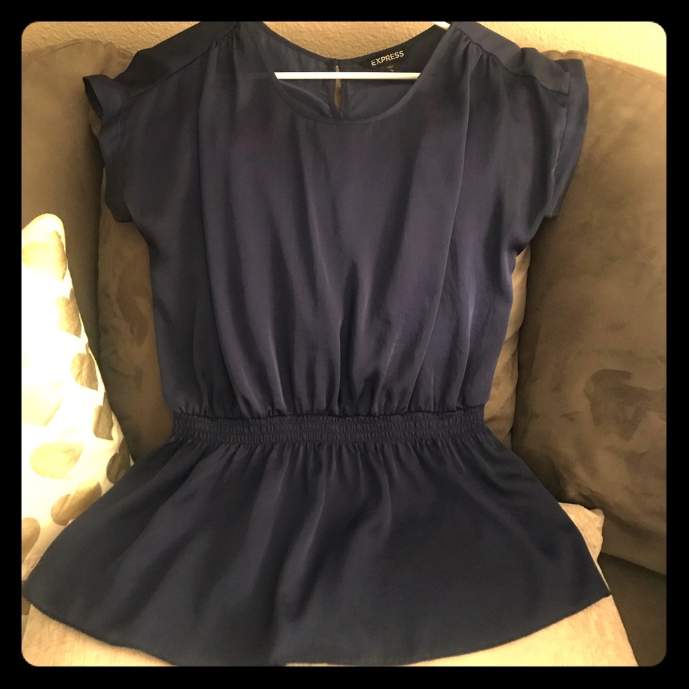 Navy Sapphire Blue Peplum Top💎